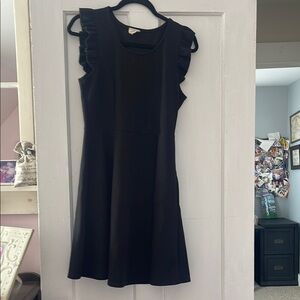 Black Ruffle Sleeve Dress